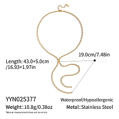 Halsketten mit Y-förmigen Quasten aus Kugelkette und Y-förmiger Anhänger aus Edelstahl 304 für Damen&nbsp;YG1121