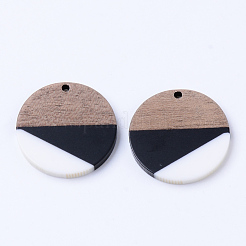 Pendentifs en bois de résine et de noyer&nbsp;LS-X-RESI-N025-005A-B01