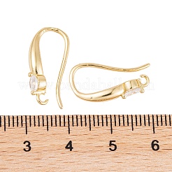 Crochets d'oreille en laiton de placage en rack avec zircone cubique&nbsp;KK-S374-05G-05