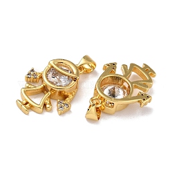 Pendentifs en laiton zircon cubique transparent&nbsp;ZIRC-A021-63G