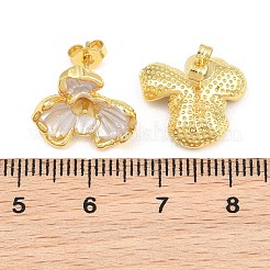 Reperti di orecchini a bottone in ottone smaltato&nbsp;KK-CBA58F9-01G-02