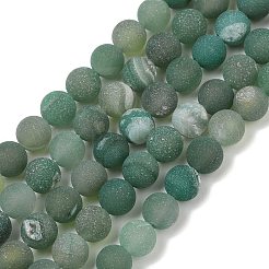Chapelets de perles en agate naturelle de Druzy&nbsp;G-NH0024-A08-8mm