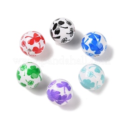 10 Stück undurchsichtige bedruckte Acrylperlen&nbsp;OACR-S146-02