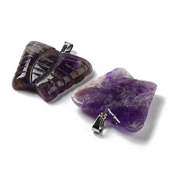 Pendenti intagliati in ametista naturale&nbsp;G-B067-01B