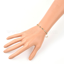 Braccialetti a maglie in ottone malocchio con lavorazione a lume&nbsp;BJEW-JB05352