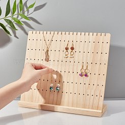 Présentoir de boucles d'oreilles en bois de pin&nbsp;EDIS-WH0008-08B