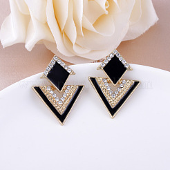 Boucles d'oreilles pendantes en forme de losange avec triangle en alliage de cristal et strass&nbsp;FS-WGA71B0-04