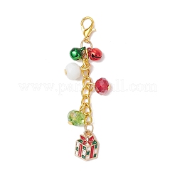 6 pz decorazioni pendenti in lega smaltata e vetro per Natale&nbsp;HJEW-JM03680
