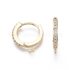 Messing Micro Pave Zirkonia Huggie Creolen Zubehör&nbsp;KK-T063-013-NF