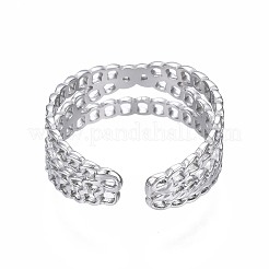 Bague de manchette ouverte croisée en acier inoxydable 304 anti-ternissement&nbsp;LS-RJEW-T023-43P
