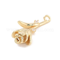 Ciondoli in ottone con pavé di zirconi chiari&nbsp;KK-Z061-12G