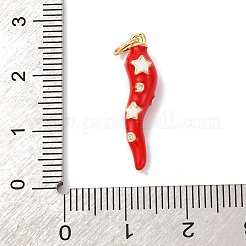 Pendenti in ottone micro pavé di zirconi cubici e smalto&nbsp;KK-Q098-35G-A