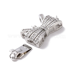 Chiusure a scatola con micro pavé di zirconi chiari in ottone&nbsp;KK-G427-09P