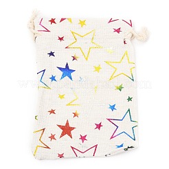 Borsa in tessuto di cotone a tema natalizio&nbsp;X-ABAG-H104-B14