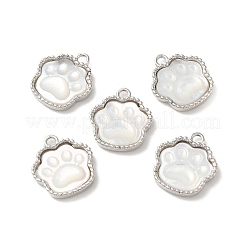Natürliche weiße Muschel-Pfotenabdruck-Charms&nbsp;BSHE-Z003-10A-P