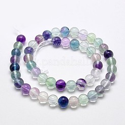 Cuentas de fluorita natural hebras&nbsp;G-E112-6mm-6