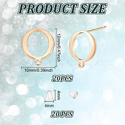 20 pz. di orecchini a perno con anello in ottone placcato&nbsp;KK-GO0001-84