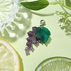 Trauben-Anhänger mit natürlichem Amethyst&nbsp;HJEW-TA00266-01