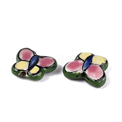Perles de porcelaine papillon peintes à la main&nbsp;PORC-Q006-04B