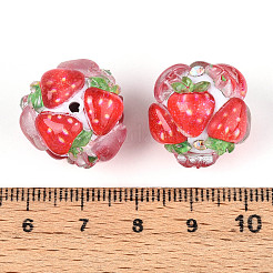 Perles rondes en résine en forme de fruits&nbsp;RESI-T059-03D