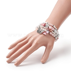 Stretch-Armbandsets mit Edelsteinperlen&nbsp;BJEW-JB09283