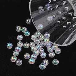 Facettierte umweltfreundliche transparente runde Acrylperlen&nbsp;TACR-K001-8mm-22