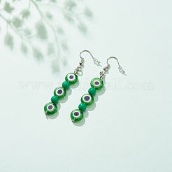 Malocchio di lampwork e orecchini pendenti con perline acriliche&nbsp;EJEW-JE04972-03