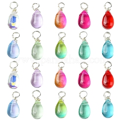 50pcs 10 Farben Glasanhänger&nbsp;PALLOY-YW033