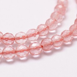 Kirsche Quarzglasperlen Stränge&nbsp;G-G736-24-4mm