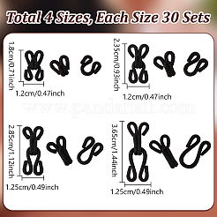 120bgas 4 styles agrafes en nylon et fer&nbsp;DIY-NB0016-10A