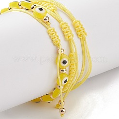 3pcs 3 Stil Harz böser Blick geflochtene Perlenarmbänder Set&nbsp;BJEW-JB08812