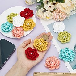 12 Stück 6 Farben handgefertigtes Faserstrick-Ornament-Zubehör&nbsp;FIND-FG0003-54
