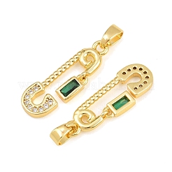 Pendentifs en laiton zircon cubique micro pavé vert&nbsp;CU-CBA9AB3-09G