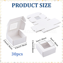 30 Stück faltbare quadratische Aufbewahrungsbox aus Papier mit Sichtfenster&nbsp;CON-PH0003-62B