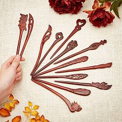 Épingles à cheveux en bois&nbsp;OHAR-WH0015-13