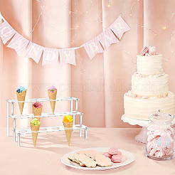 Soportes elevadores de acrílico para exhibición de helados de 3 nivel&nbsp;ODIS-WH0030-357B