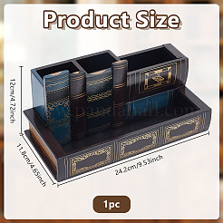 Portapenne vintage in legno a forma di libro per l'arredamento dell'ufficio&nbsp;AJEW-WH0410-398