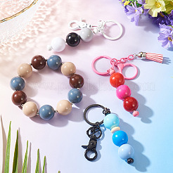 15pcs 3 couleurs perles acryliques opaques&nbsp;SACR-TADJ0001-04