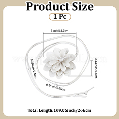 Cinturones de cintura con nudo de corbata de cuero sintético con flores 3D&nbsp;AJEW-CY0002-87C