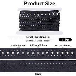 3 yarda de correas de remache de acero inoxidable y cuero sintético&nbsp;DIY-GF0013-43B