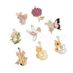 8pcs 8 estilos colgantes de esmalte de aleación de chapado en rack&nbsp;FIND-FP0002-65