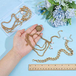 4 chaîne de lacets multicouches en alliage&nbsp;AJEW-PH0007-80G