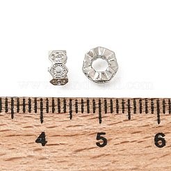 Sechseckige Messing-Mikropavé-Perlen aus klaren Zirkonia im europäischen Stil&nbsp;KK-Z156-01P-03