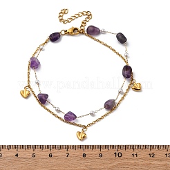 Bracelets multibrins en acier inoxydable 304 de style bohème&nbsp;BJEW-Z088-01C-G
