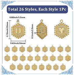 26pcs 26 Arten Messinganhänger&nbsp;KK-SC0006-20