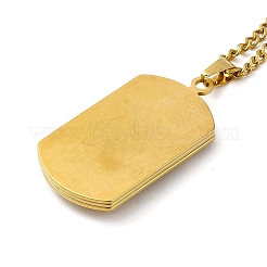 Halskette mit Jesus-Anhänger aus Edelstahl 201 mit rechteckigem Etikett und Eisenketten&nbsp;LS-NJEW-D048-07G