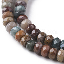 Natur Ozean Jaspis Perlen Stränge&nbsp;G-F668-01-A