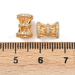 Messing Micro Pave klare Zirkonia europäische Perlen&nbsp;KK-F906-22G