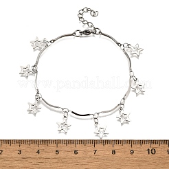 Pulseras con dijes de estrella de acero inoxidable 304&nbsp;BJEW-R021-02P