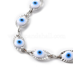 Collier chaîne à maillons en plastique mauvais œil&nbsp;NJEW-H169-03P-01